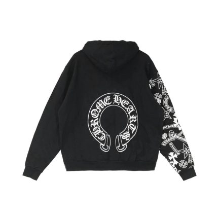 Chrome Hearts Multi Logo On Sleeve Logo Hoodie Horseshoe