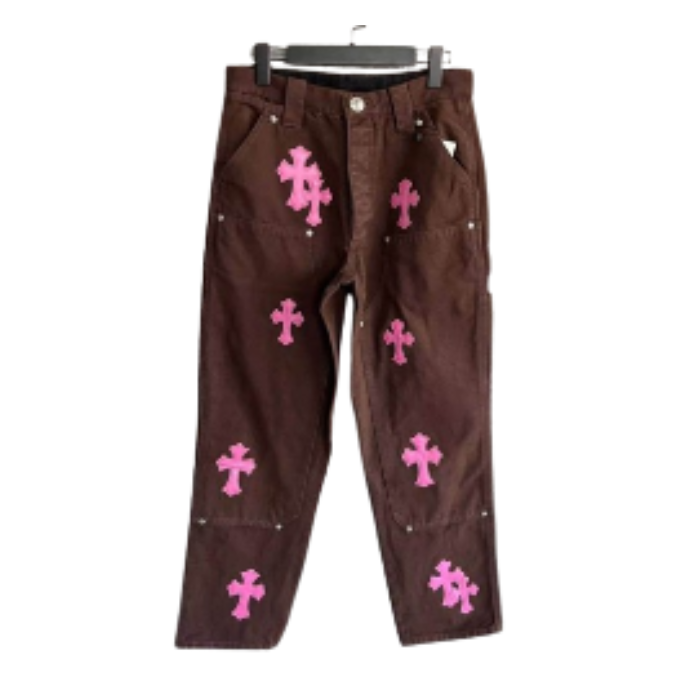 Chrome Hearts Style Brown Pants Carpenter Chrome Hearts Style Brown Pants Carpenter